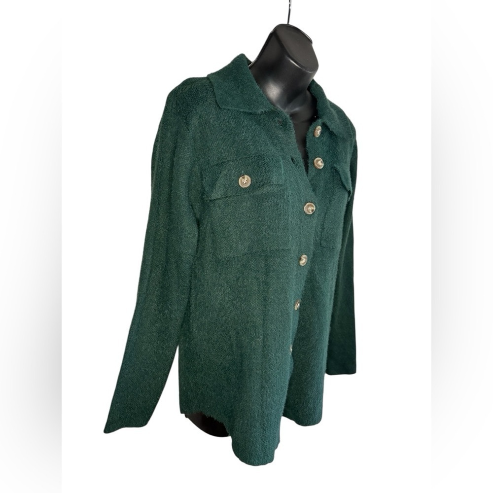 William Rast Forest Green button down shacket sz Small worn once for photo shoot - Picture 4 of 6